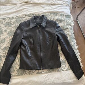 Milenti Vintage Black Leather Jacket
